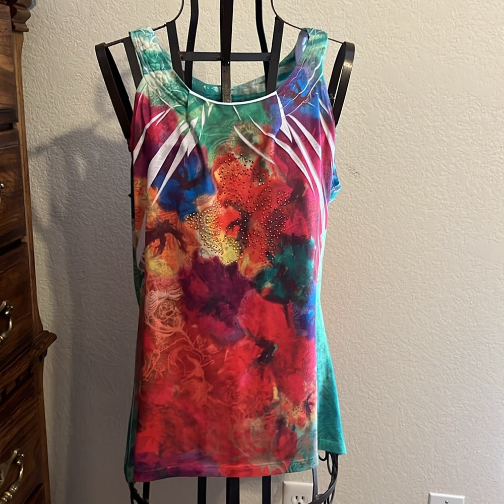 SUSAN LAWRENCE Floral Blingy Top